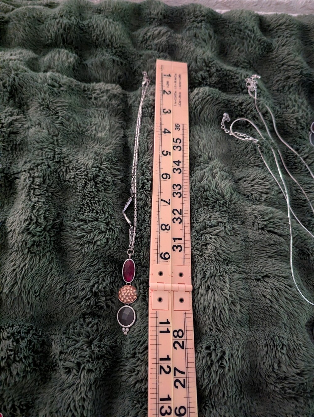 Silver Pendant Necklace with Burgundy, Rose Gold and Black Accents
